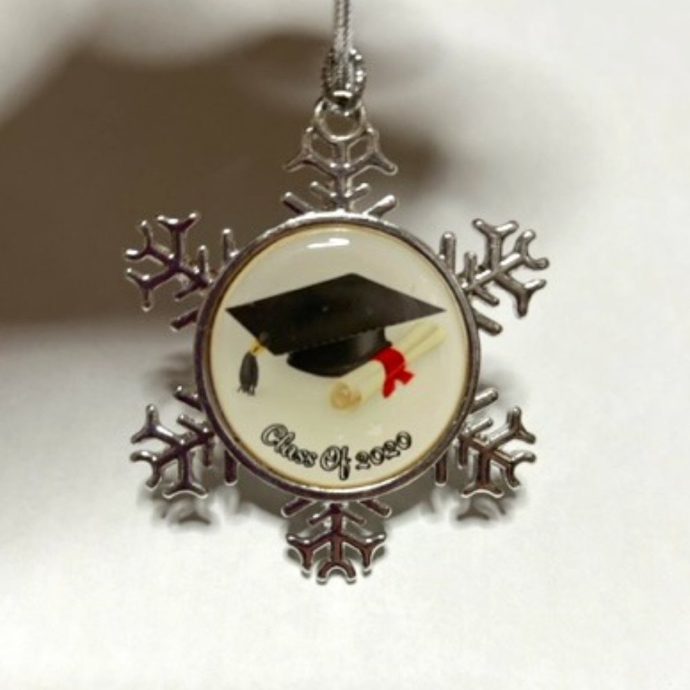 Class of 2020 Silver Plated Christmas Ornament Gift Graduate Snowflake 2x2.25"